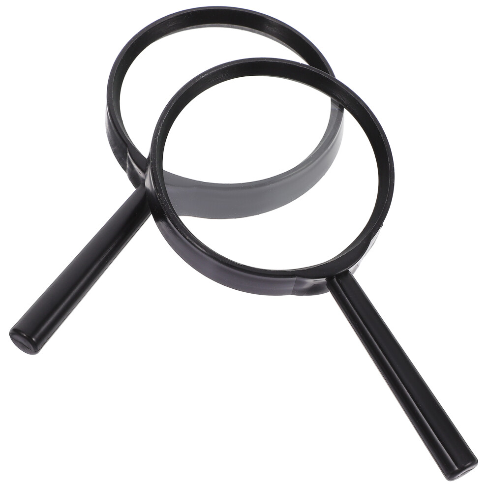 Totority Black 2Pcs 3X Magnifier Glass For Seniors Kids With Durable Glass Lens