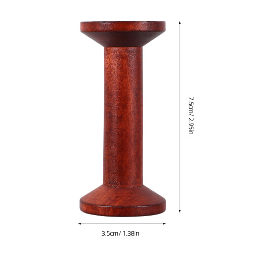 6Pcs Wooden Thread Spools Light Brown Vintage Sewing Organizer Bobbins 1