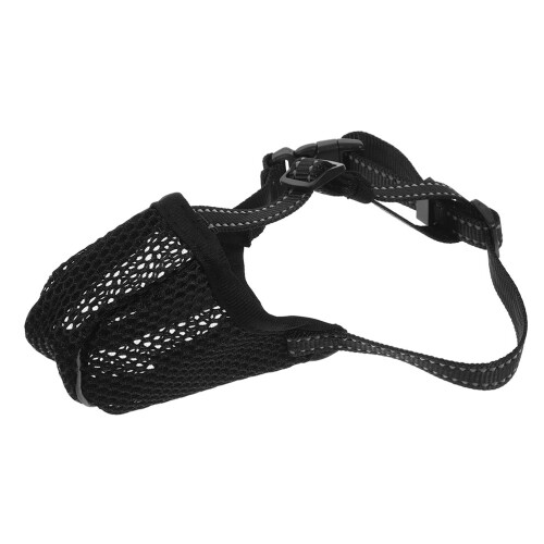 Black Soft Mesh Dog Muzzle Breathable Polyester Pet Mouth Cover