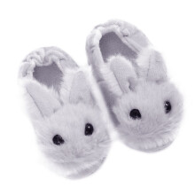 1Pair Warm Winter Children Slippers Grey Bunny Shape Practical Nonslip