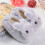 1Pair Warm Winter Children Slippers Grey Bunny Shape Practical Nonslip 2