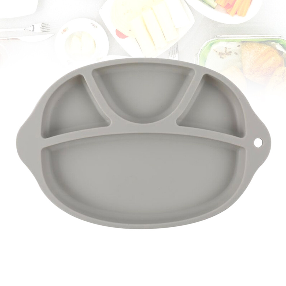 Artibetter Food Grade Silicone Kids Partition Tray Grey Safe Separate Plate