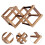 1Pc Foldable Wooden Wine Rack Brown Modern Wine Holder Storage Shelf 4