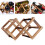 1Pc Foldable Wooden Wine Rack Brown Modern Wine Holder Storage Shelf 5