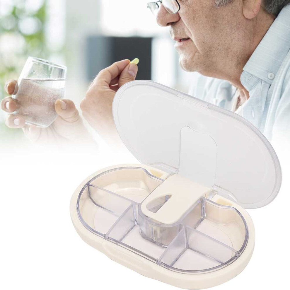 White Weekly Pills Organizer With Splitter Â 7 Compartments, Pp Material
