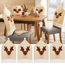 Coprisedie natalizi facili da installare, perfetti per creare una funzione decorativa nella tua casa, set di 4 pezzi di protezioni per sedie in