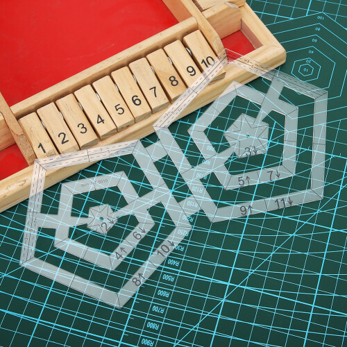 Double Pentagon Quilting Ruler, Acrylic DIY Patchwork Sewing Tool