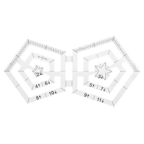 Double Pentagon Quilting Ruler, Acrylic DIY Patchwork Sewing Tool 1