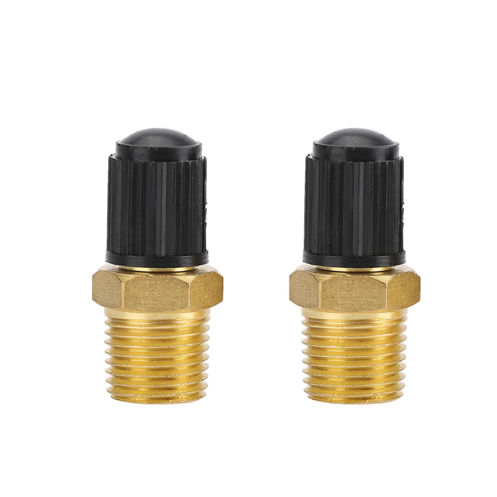 2 Pcs Brass Air Compressor Tank Fill Valve 1/4 Inch Npt Mpt Black 5001362382006