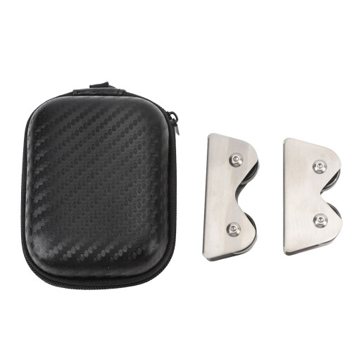 Poolbillard Queue Überprüfungstool 2 Stück Edelstahl Geradeheitsdetektor + Tasche