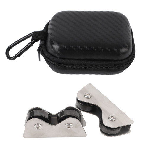 Poolbillard Queue Überprüfungstool 2 Stück Edelstahl Geradeheitsdetektor + Tasche 1