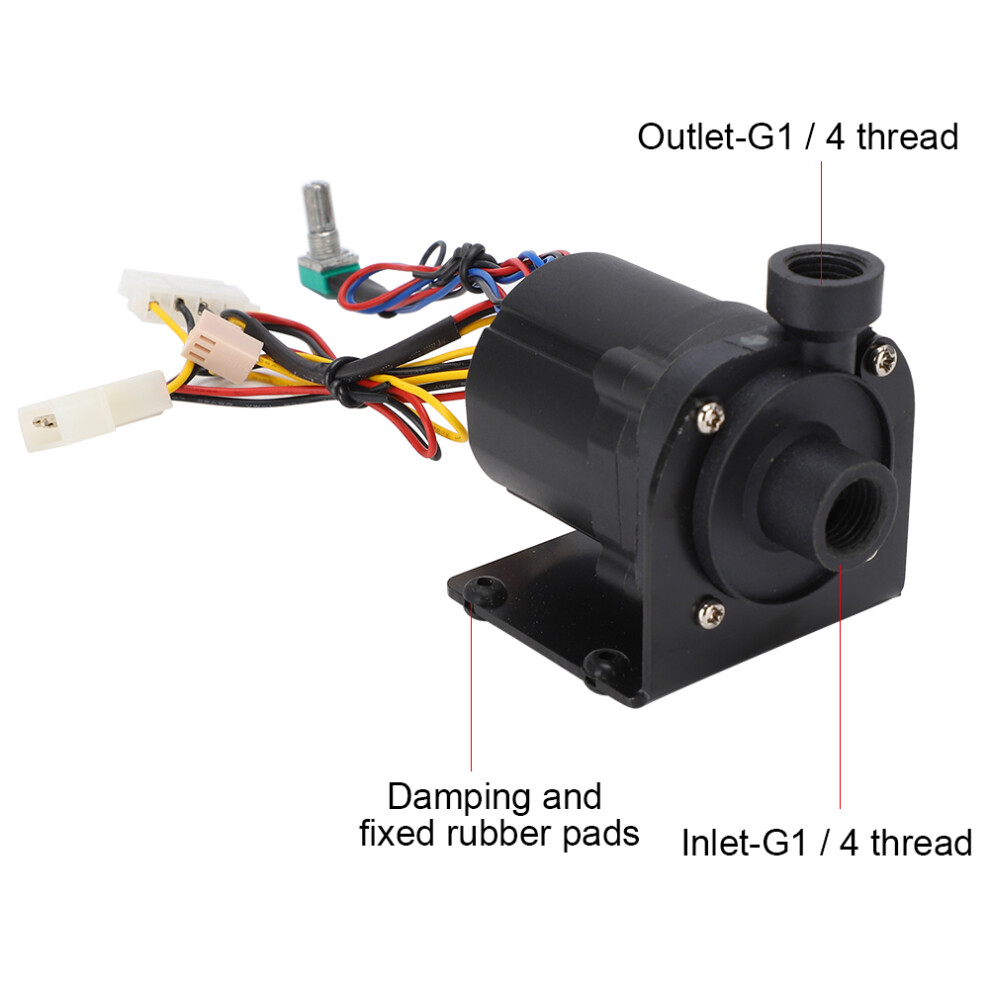 Water Cooling Pump 12V, G1/4 Female Threads, 4M Head, 600L/H 3081362388132