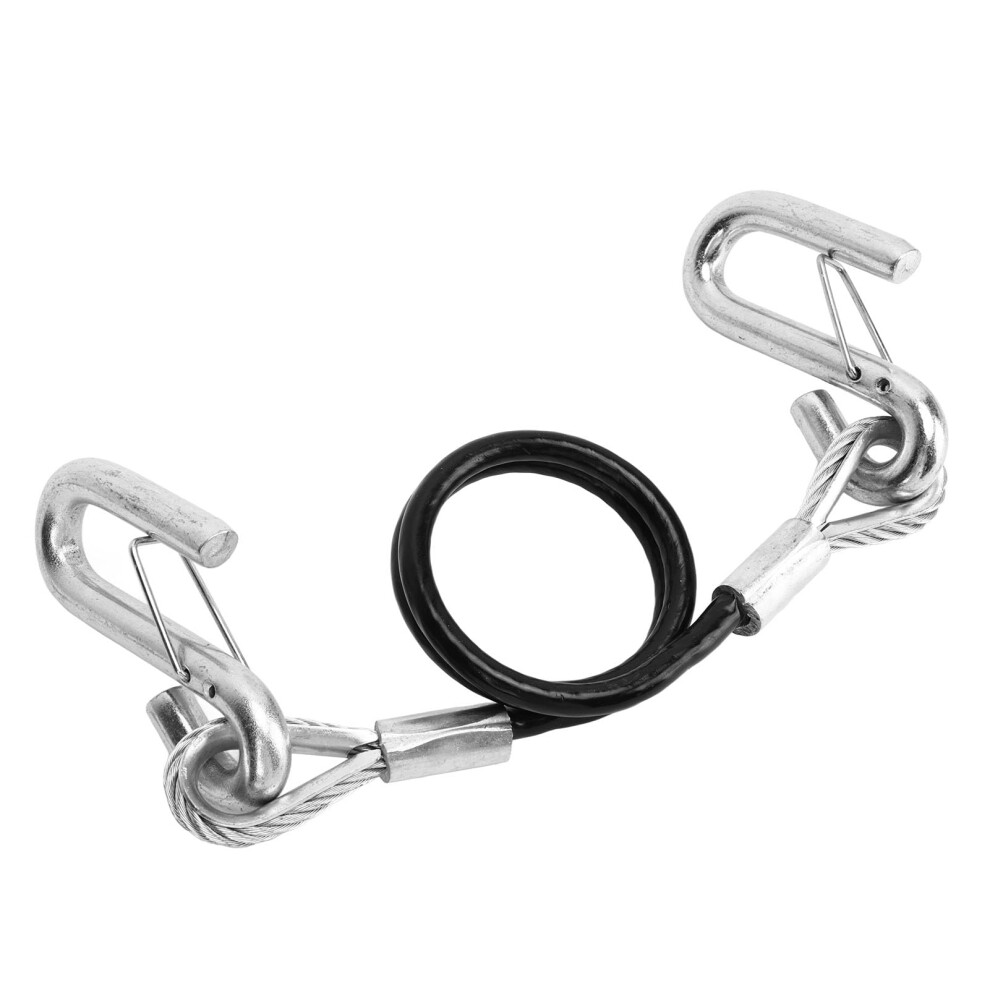 27.6 Inch Trailer Safety Cable Durable S Hook Spring Towing Rope 3500Lbs Weight Capacity For Trailer Rv, Convenient Storage 9067246793319