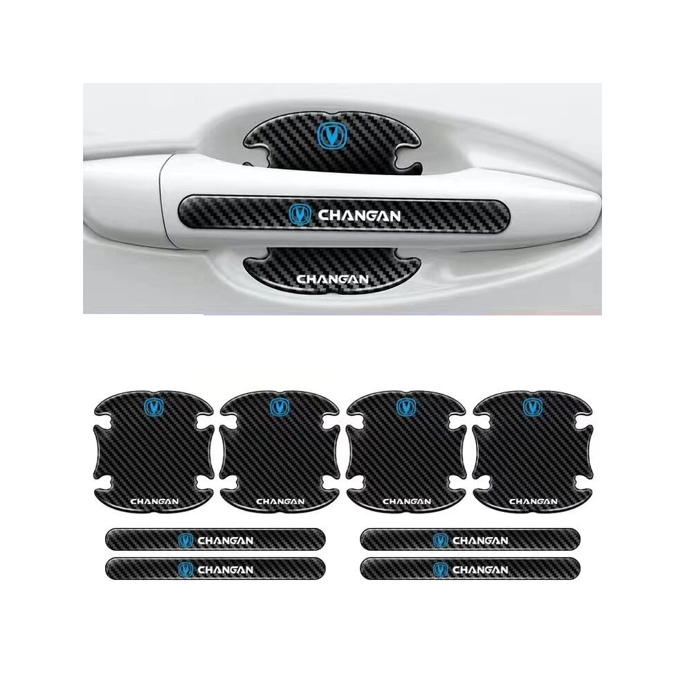 (Changan) 8Pcs Car Door Handle Bowl Anti-Scratch Cover Carbon Fiber Guard Protector Stickers,Anti-Scratches Cover Guard Film 4069369238321