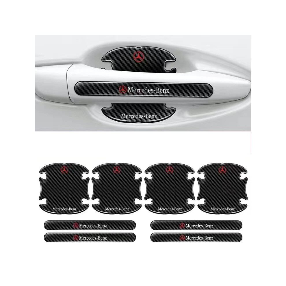 (Benz) 8Pcs Car Door Handle Bowl Anti-Scratch Cover Carbon Fiber Guard Protector Stickers,Anti-Scratches Cover Guard Film 4069369238369