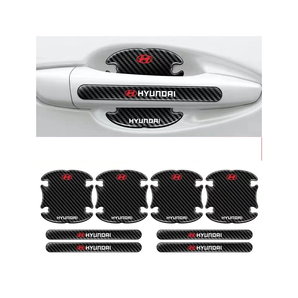 (Hyundai) 8Pcs Car Door Handle Bowl Anti-Scratch Cover Carbon Fiber Guard Protector Stickers,Anti-Scratches Cover Guard Film 4069369238543