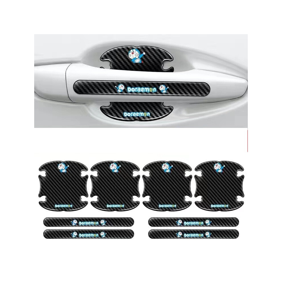 (Pokonyan) 8Pcs Car Door Handle Bowl Anti-Scratch Cover Carbon Fiber Guard Protector Stickers,Anti-Scratches Cover Guard Film 4069369238567
