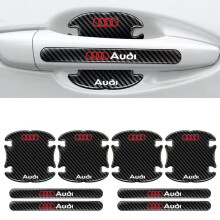 (Audi) Hot 8Pcs BLACK Car Door Handle Bowl Anti-Scratch Cover Guard Protector Sticker,Carbon Fiber Guard Protector Stickers