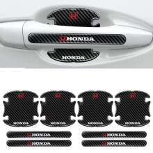 (HONDA) 8PCS Car Door Handle Bowl Anti-Scratch Cover Carbon Fiber Guard Protector Stickers,Anti-Scratches Cover Guard Film