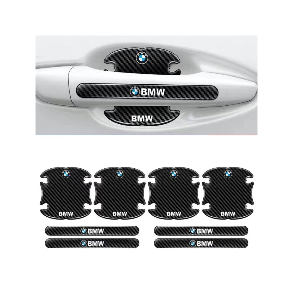 (BMW) 8PCS Car Door Handle Bowl Anti-Scratch Cover Carbon Fiber Guard Protector Stickers,Anti-Scratches Cover Guard Film