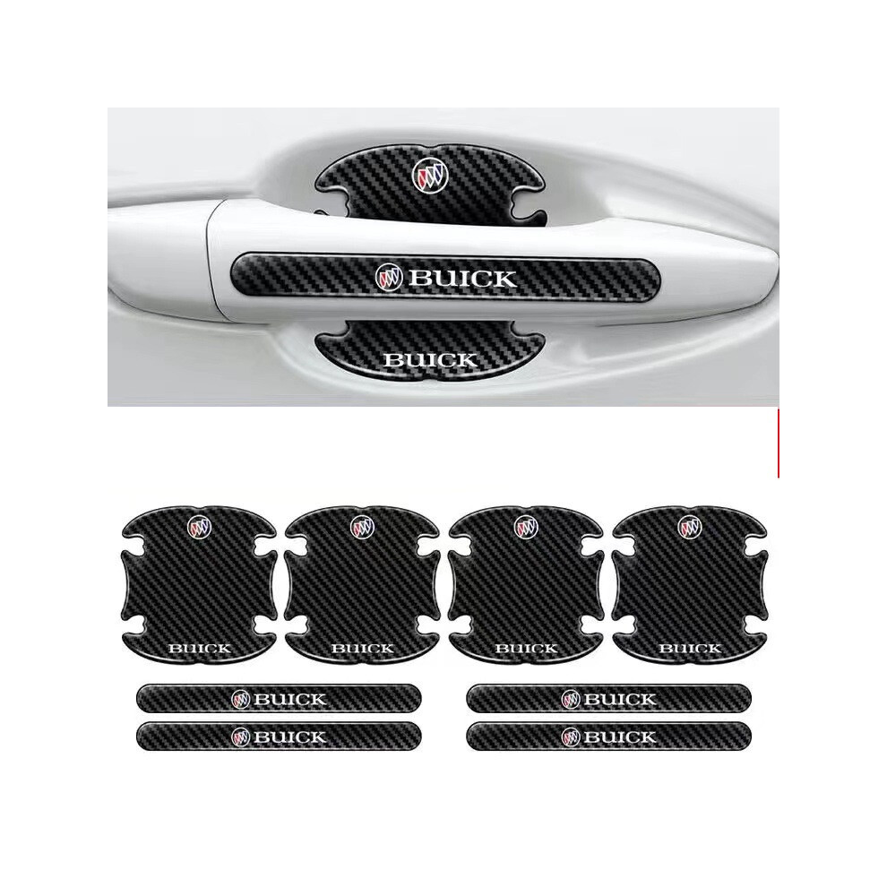 (Buick) Hot 8Pcs Car Door Handle Bowl Anti-Scratch Cover Guard Protector Sticker,Carbon Fiber Guard Protector Stickers Black 4069369238703
