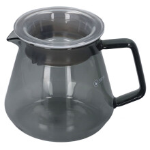 Jarra de café de vidro resistente ao calor com base de silicone antiderrapante, escala de medição precisa, acabamento impecável, durável e