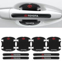 (TOYOTA) Hot 8Pcs BLACK Car Door Handle Bowl Anti-Scratch Cover Guard Protector Sticker,Carbon Fiber Guard Protector Stickers