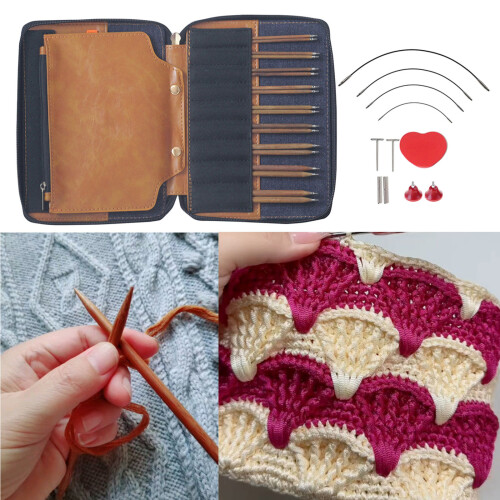Adjustable Length Wood Circular Knitting Needle Detachable 1