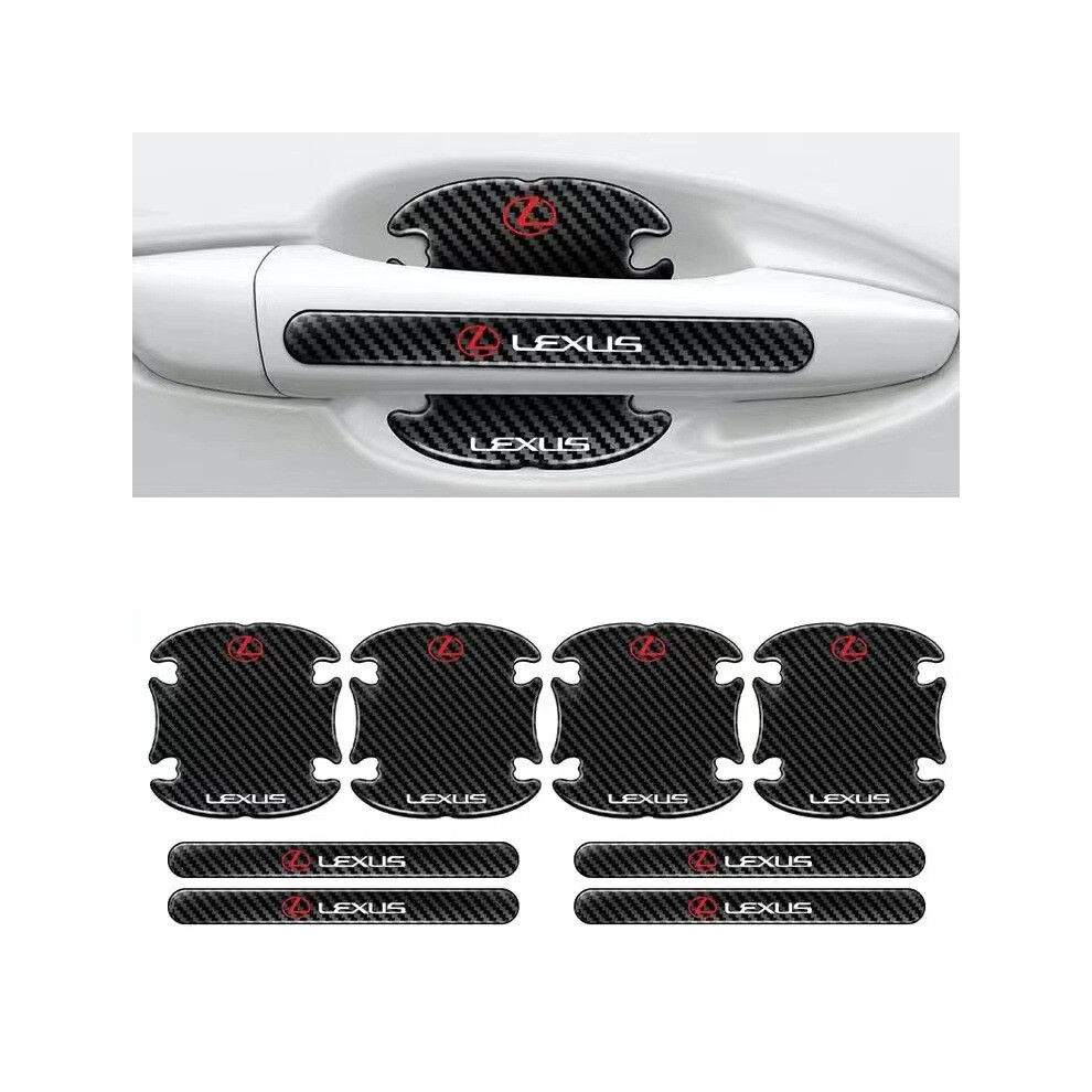 (Lexus) 8Pcs Car Door Handle Bowl Anti-Scratch Cover Carbon Fiber Guard Protector Stickers,Anti-Scratches Cover Guard Film 4069369238451