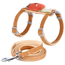 1Set Adjustable Orange Pet Harness Leash Kit for Cats Puppies Ferrets