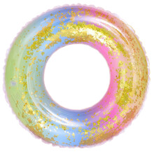 1St PVC Schwimmring Regenbogen Glitzer Durchsichtig Für Erwachsene