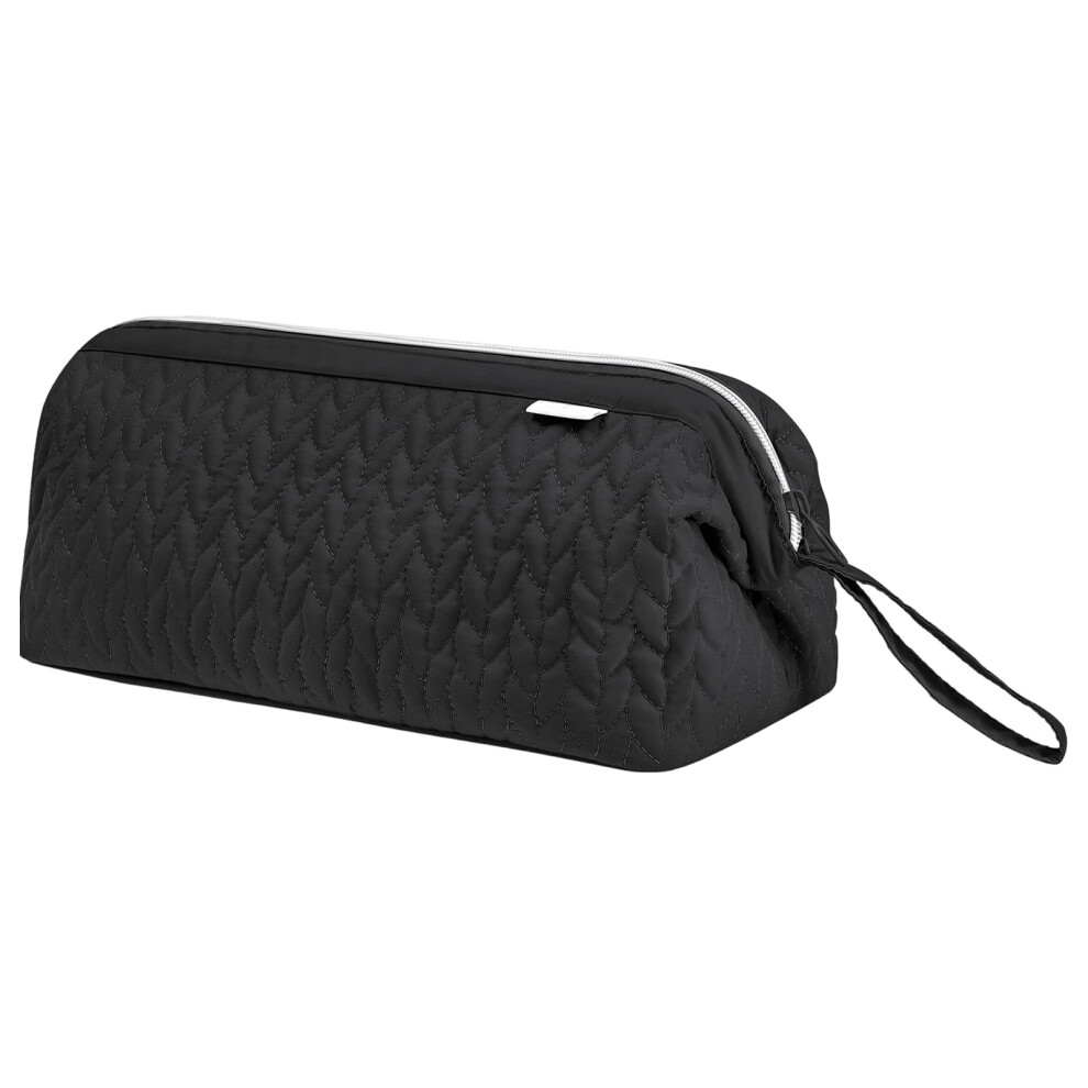 Black Spacious Hair Tool Storage Pouch Hanging Rope Included