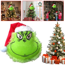 (Head 18cm) Christmas Tree Decorations Grinchs Elf Arm Leg Head Ornaments Holder Xmas Party Colorful Cotton artificial pl