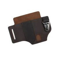Multifunctional Tool Bag PU Leather Tool Belt Screwdriver-Brown