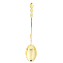 Set aus Edelstahl-Löffeln mit Schwan-Halter aus Zinklegierung, Gold