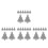 32 Unidades Fundas Para Cubiertos Árbol Plata 10