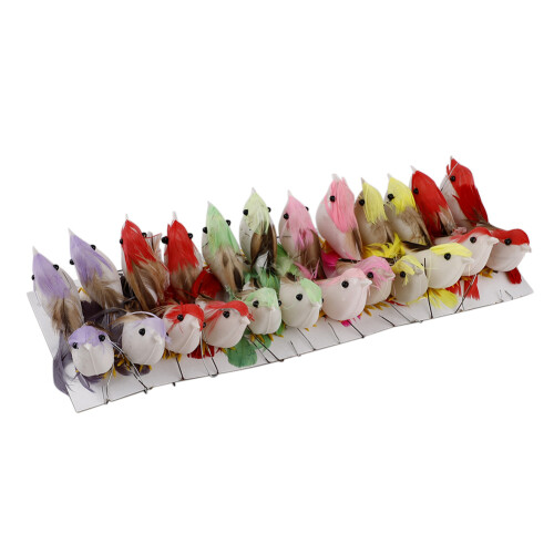 Vibrant 24pcs Simulation Foam Bird Decorations for Wedding & Party Décor 2