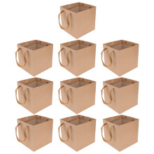 10 Papiertasche Kraftpapier Geschenkbeutel Hellbraun