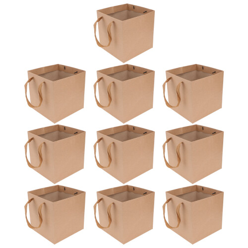 10 Papiertasche Kraftpapier Geschenkbeutel Hellbraun