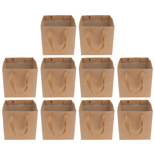 10 Papiertasche Kraftpapier Geschenkbeutel Hellbraun 1