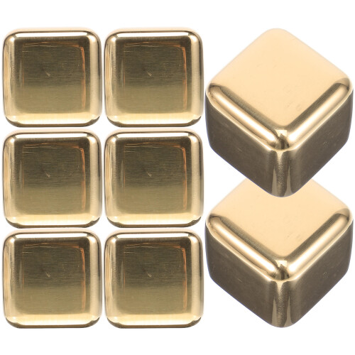 8 Pièces Cubes Glace Acier Inoxydable Réutilisables Pour Whisky