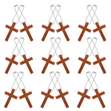 40 Unidades Colgante De Cruz De Madera Para Manualidades Religiosas