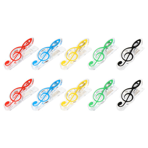 10Pcs Music Note Clips ABS Plastic Assorted Color for Music Book Pages