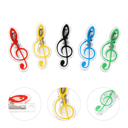 10Pcs Music Note Clips ABS Plastic Assorted Color for Music Book Pages 2