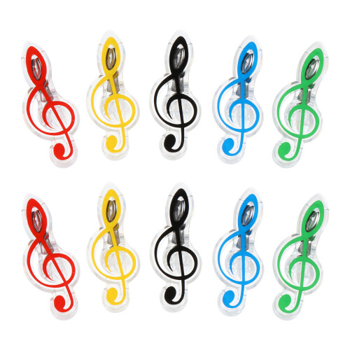 10Pcs Music Note Clips ABS Plastic Assorted Color for Music Book Pages 1
