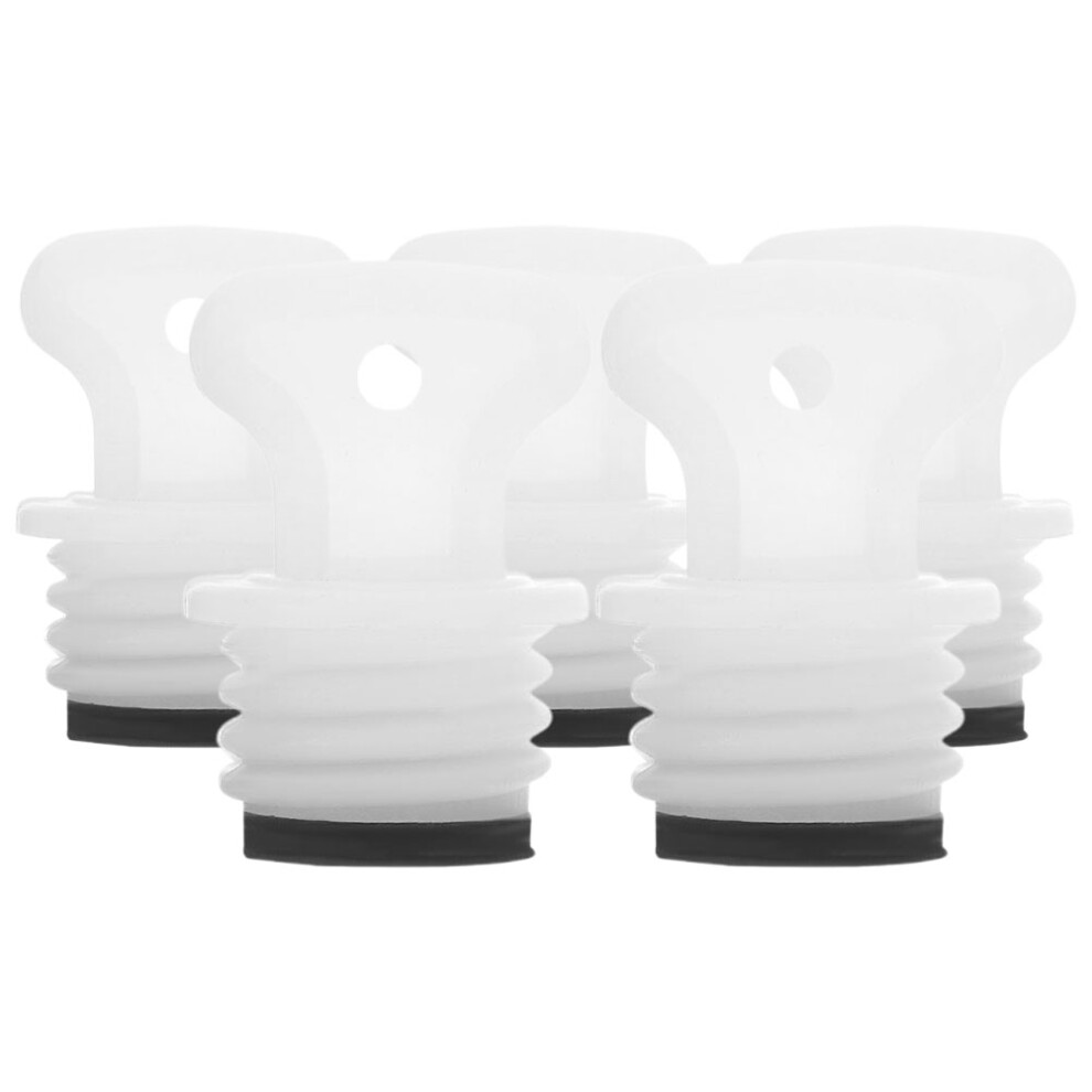 Iplusmile 5Pcs Durable White Rubber Hot Water Bottle Safety Plugs Leakproof Seal