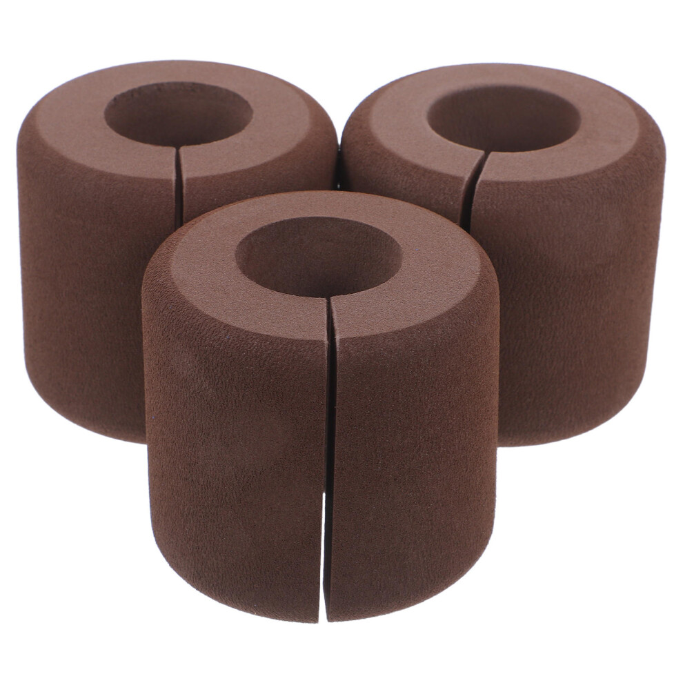 3Pcs Eva Door Stoppers Baby Proofing Finger Pinch Guards Safety Brown Totority