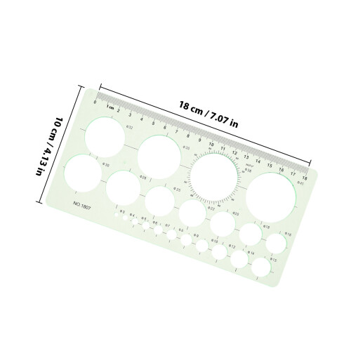 9Pcs Green Plastic Circle Stencils for Drawing Math Office School Use 1