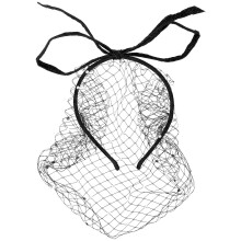 Soft Black Mesh Hairband Veil Fascinator for Bride & Formal Events