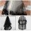 2Pcs Black Lace Wedding Veil Mesh Fabric Double Layer Veil for Brides 7
